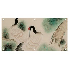 Japanese Crane Painting Of Bird Banner And Sign 4  X 2  by Cendanart