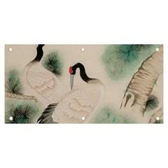 Japanese Crane Painting Of Bird Banner And Sign 6  X 3  by Cendanart