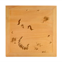 Japanese Crane Painting Of Bird Wood Photo Frame Cube by Cendanart