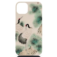 Japanese Crane Painting Of Bird Iphone 14 Plus Black Uv Print Case by Cendanart