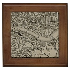 Vintage London Map Framed Tile