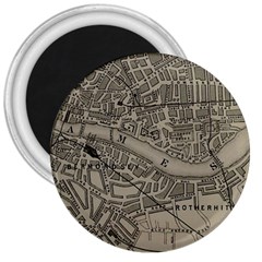 Vintage London Map 3  Magnets by Cendanart