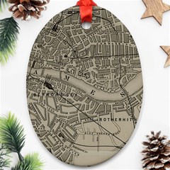 Vintage London Map Ornament (Oval)