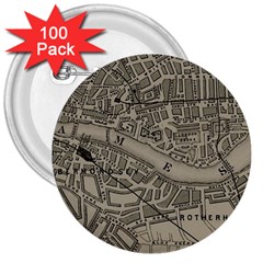 Vintage London Map 3  Buttons (100 pack) 