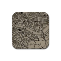 Vintage London Map Rubber Coaster (Square)