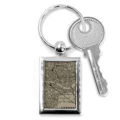 Vintage London Map Key Chain (Rectangle)