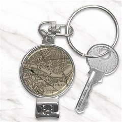 Vintage London Map Nail Clippers Key Chain