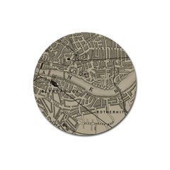 Vintage London Map Magnet 3  (round) by Cendanart