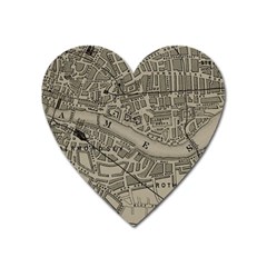 Vintage London Map Heart Magnet by Cendanart