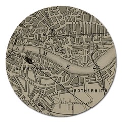 Vintage London Map Magnet 5  (round) by Cendanart