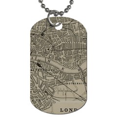 Vintage London Map Dog Tag (One Side)