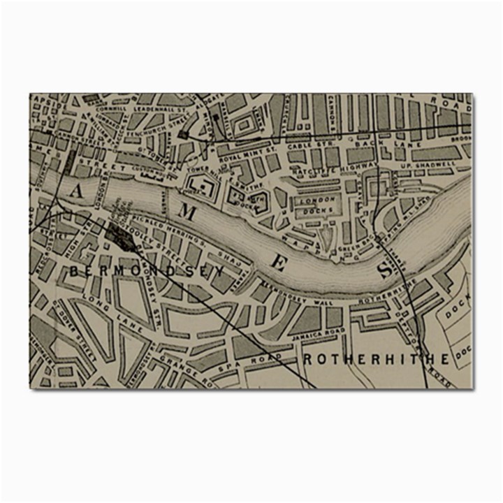 Vintage London Map Postcard 4 x 6  (Pkg of 10)