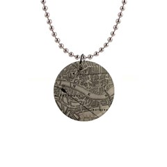 Vintage London Map 1  Button Necklace