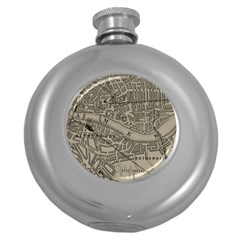 Vintage London Map Round Hip Flask (5 oz)