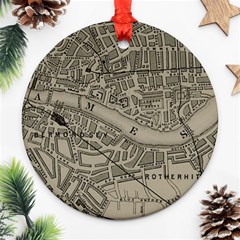 Vintage London Map Round Ornament (Two Sides)