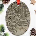 Vintage London Map Oval Ornament (Two Sides) Front