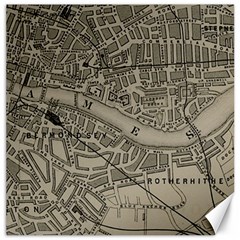 Vintage London Map Canvas 12  X 12  by Cendanart