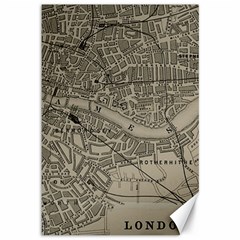 Vintage London Map Canvas 12  X 18  by Cendanart