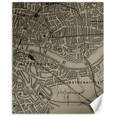 Vintage London Map Canvas 16  x 20 