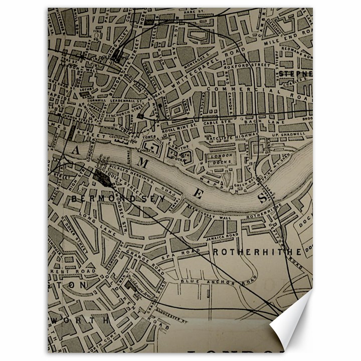 Vintage London Map Canvas 18  x 24 