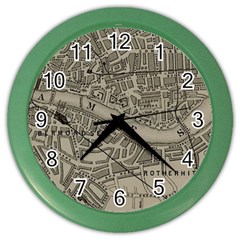 Vintage London Map Color Wall Clock