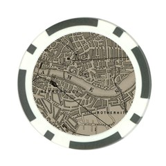 Vintage London Map Poker Chip Card Guard (10 pack)