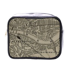 Vintage London Map Mini Toiletries Bag (One Side)