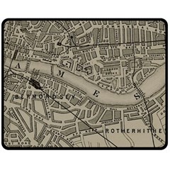 Vintage London Map Fleece Blanket (medium) by Cendanart