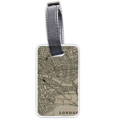 Vintage London Map Luggage Tag (one Side) by Cendanart