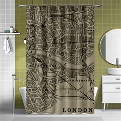 Vintage London Map Shower Curtain 48  x 72  (Small) 