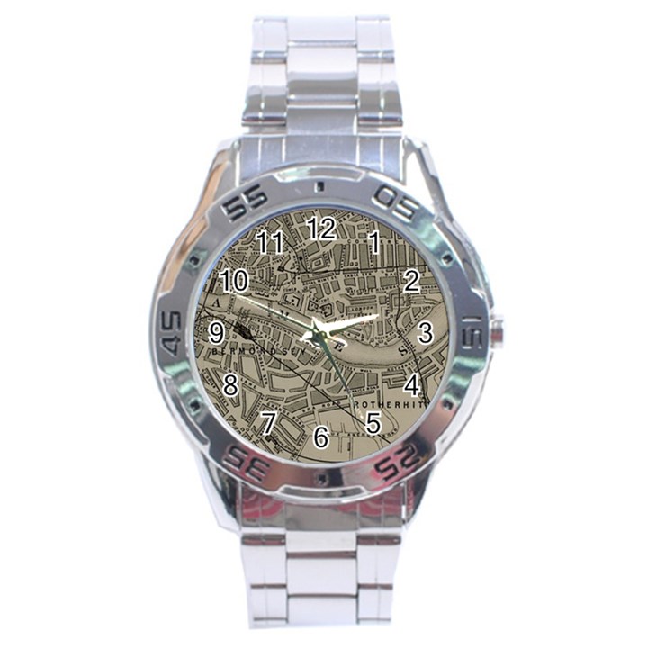 Vintage London Map Stainless Steel Analogue Watch