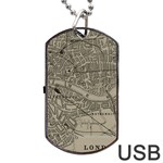 Vintage London Map Dog Tag USB Flash (Two Sides) Front