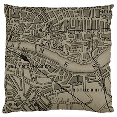 Vintage London Map Large Cushion Case (one Side) by Cendanart