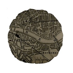 Vintage London Map Standard 15  Premium Round Cushions by Cendanart