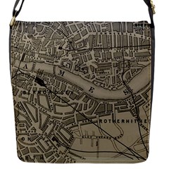 Vintage London Map Flap Closure Messenger Bag (S)