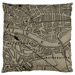 Vintage London Map Large Premium Plush Fleece Cushion Case (Two Sides) Back