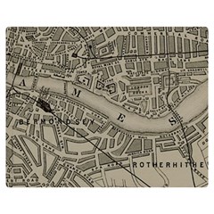 Vintage London Map Two Sides Premium Plush Fleece Blanket (Medium)