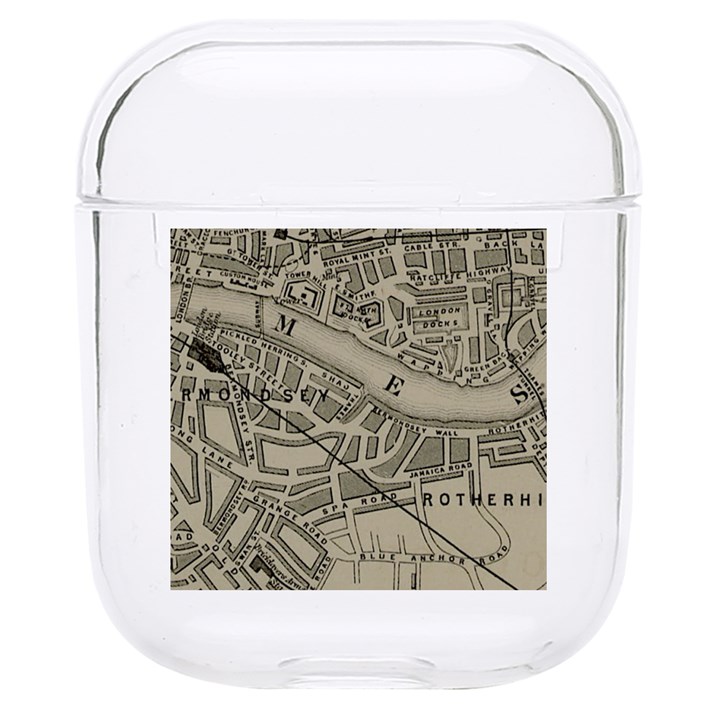 Vintage London Map Hard PC AirPods 1/2 Case