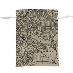 Vintage London Map Lightweight Drawstring Pouch (XL)