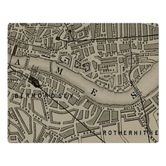 Vintage London Map Premium Plush Fleece Blanket (Large)