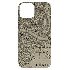 Vintage London Map Iphone 14 Black Uv Print Case by Cendanart