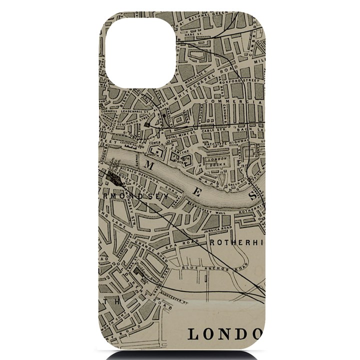 Vintage London Map iPhone 14 Plus Black UV Print Case