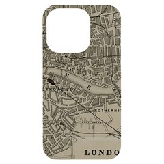 Vintage London Map Iphone 14 Pro Black Uv Print Case by Cendanart