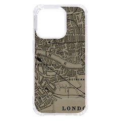 Vintage London Map Iphone 14 Pro Tpu Uv Print Case by Cendanart