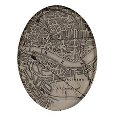 Vintage London Map Oval Glass Fridge Magnet (4 pack)