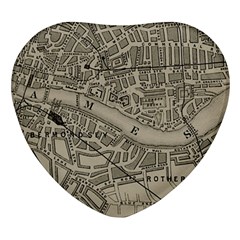 Vintage London Map Heart Glass Fridge Magnet (4 pack)