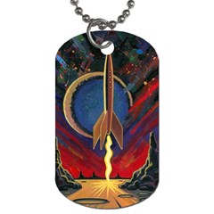 Rocket Painting Dog Tag (two Sides) by Cendanart