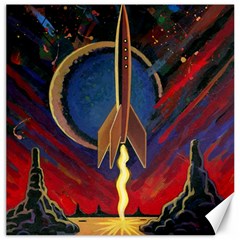 Rocket Painting Canvas 16  X 16  by Cendanart