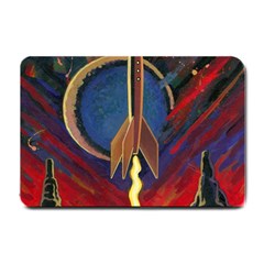 Rocket Painting Small Doormat by Cendanart