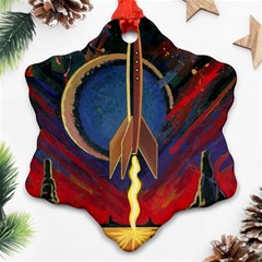 Rocket Painting Ornament (snowflake) by Cendanart